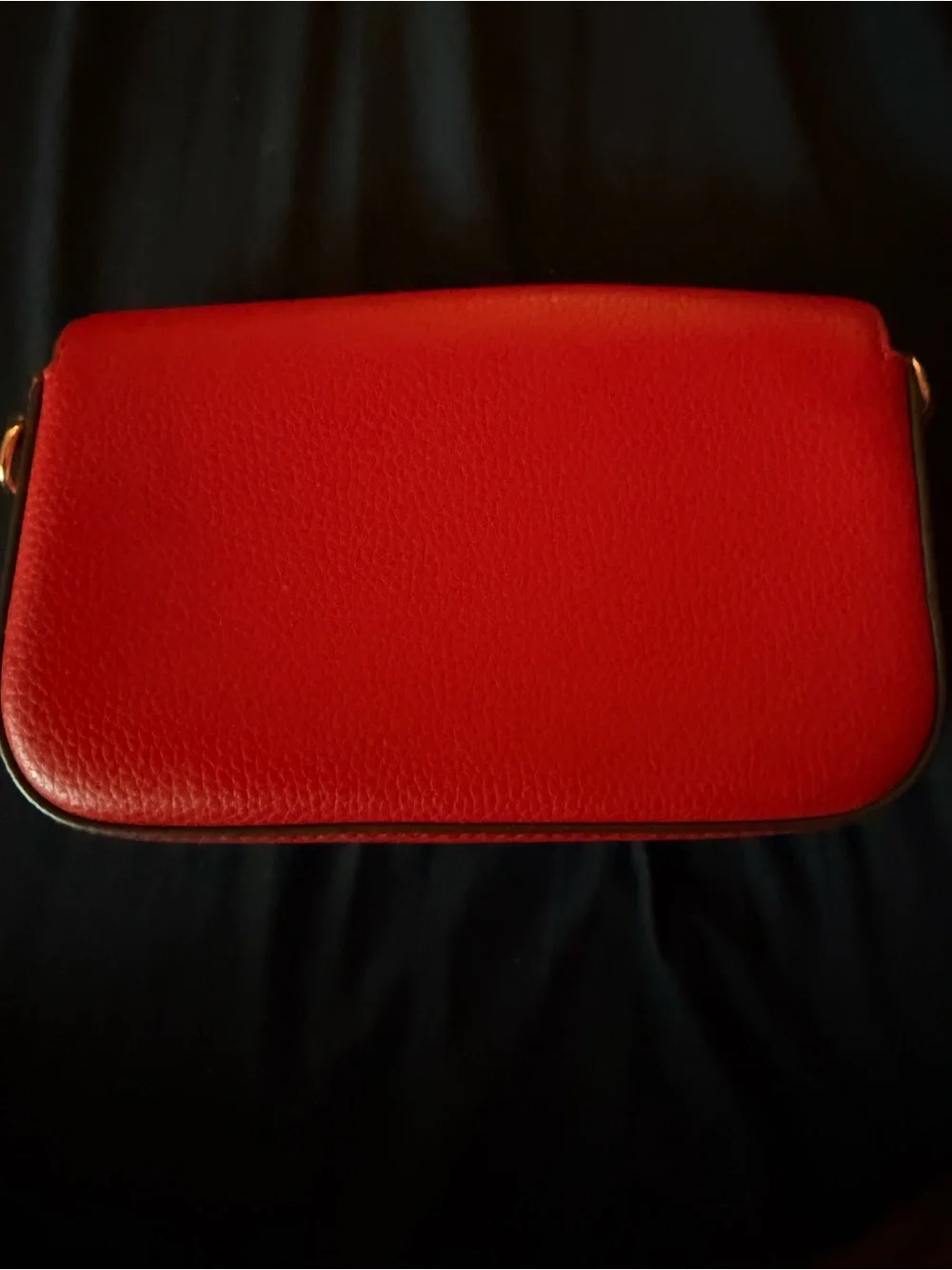 Michael Kors Red Pebbled Leather Bag with Gold MK Emblem